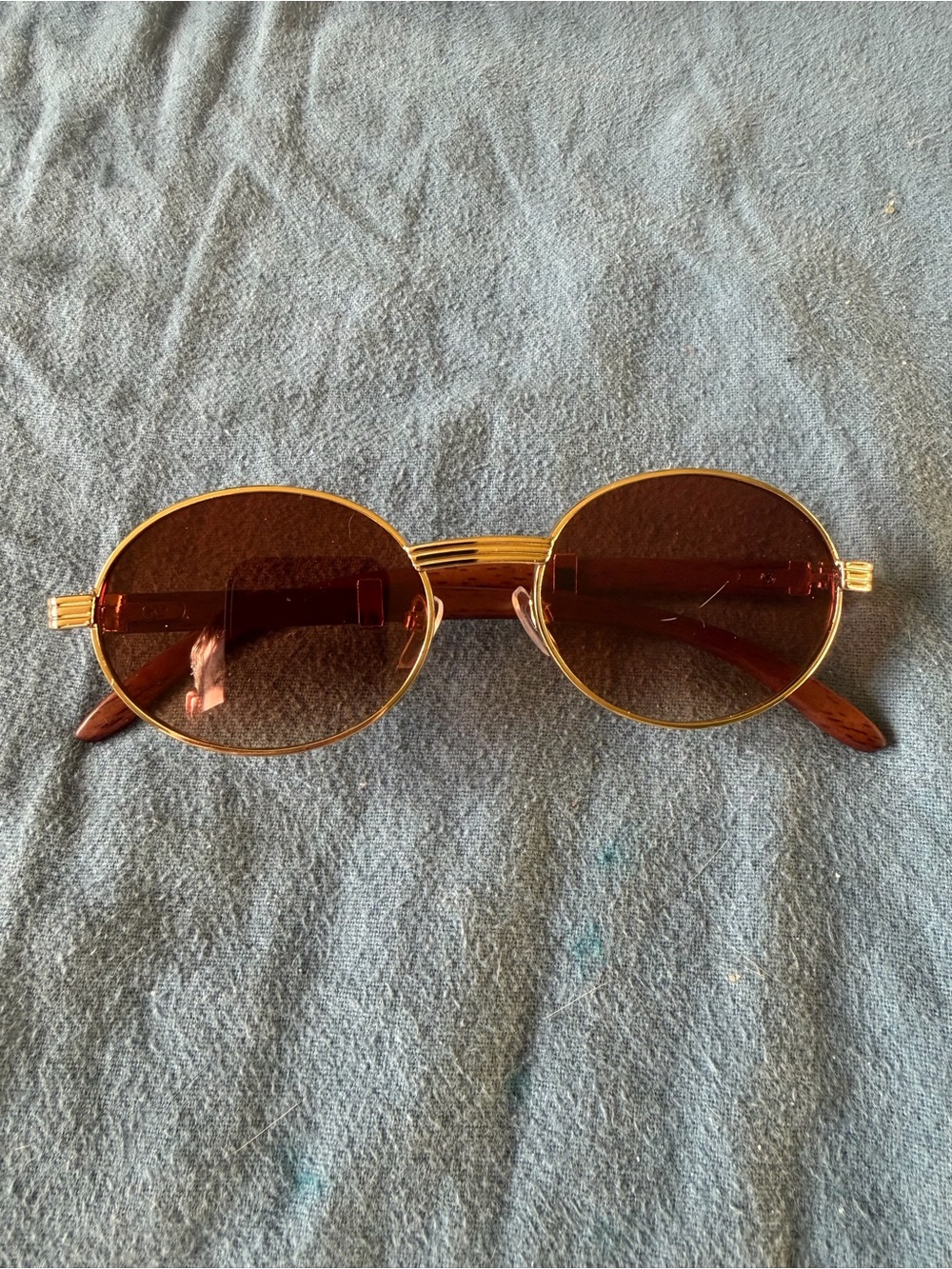 Gold Frame Brown Lens Round Sunglasses - Men Accessories